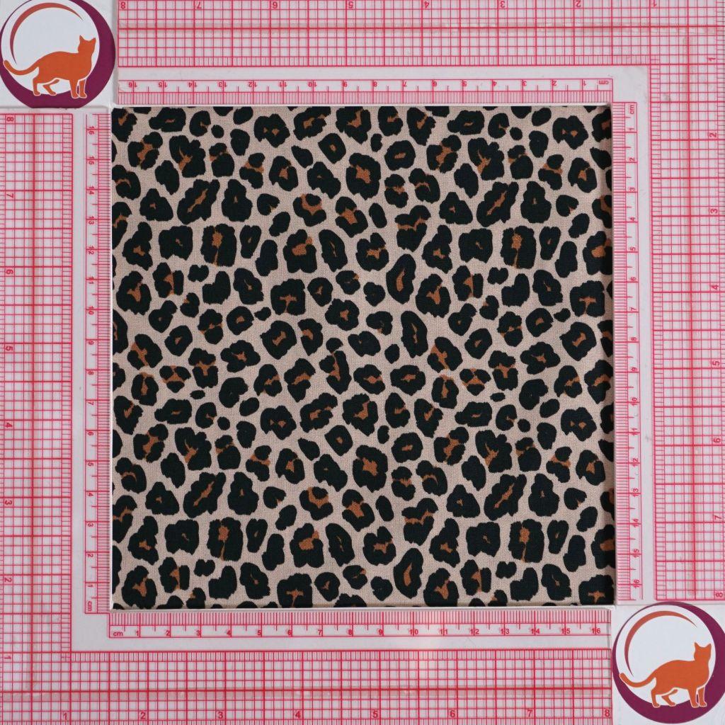 Preview: Baumwollstoff Motivdruck Leo Animalprint braun beige